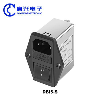 DBI5-S Filtro EMI con doble fusible y interruptor Filtro de alimentación de toma de corriente IEC