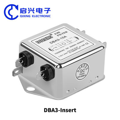 DBA3 Filtro EMI de inserción 220V 1A 3A 6A Filtro de potencia de serie universal de fase única