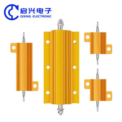 RX24 50W 5% resistencia de alta potencia carga de envejecimiento de audio LED resistencia de automóvil de metal 100 ohm resistencia de cáscara de aluminio de oro