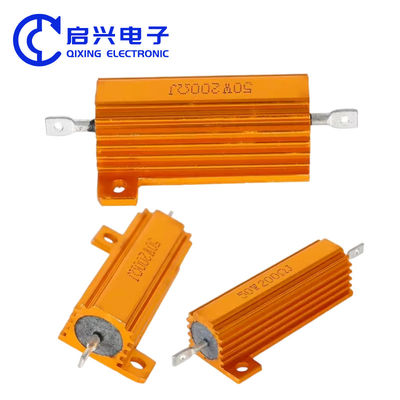 Resistencia de carga de alta tensión 12V 50W 200 ohm RX24 Oro Resistencia de carcasa de aluminio