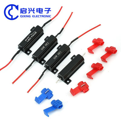 Resistor de herida de alambre de aluminio negro de 50W para luces LED de automóviles