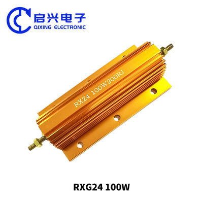 RX24 RXG24 Resistor de herida de alambre 100W 200RJ con cáscara de aluminio dorado