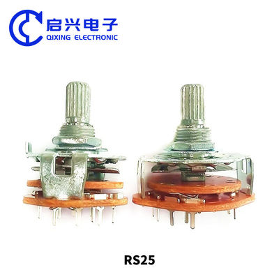 2pcs RS25 Potentiometer Interruptor de banda giratoria 3 Polo 4 Posición