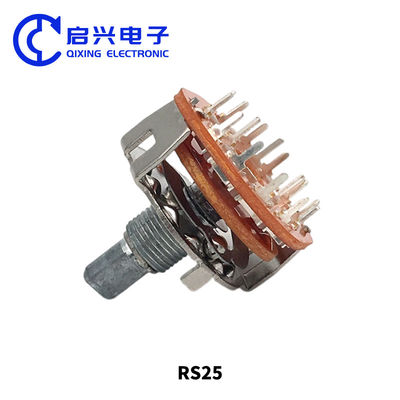 2pcs RS25 Interruptor de banda giratoria 2 Polo 6 Posición DC30V 0.3A