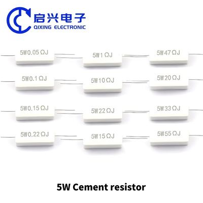 Resistor cerámico 5W 10W 0,25R 0,5R 3R 27R 12R 100R 5% para aplicaciones de alta potencia