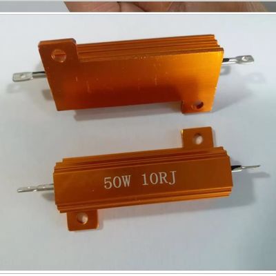 Resistor de cuerda de alambre 50w 10 Ohm 10rj RX24 Resistor de alta potencia de cáscara de aluminio de oro