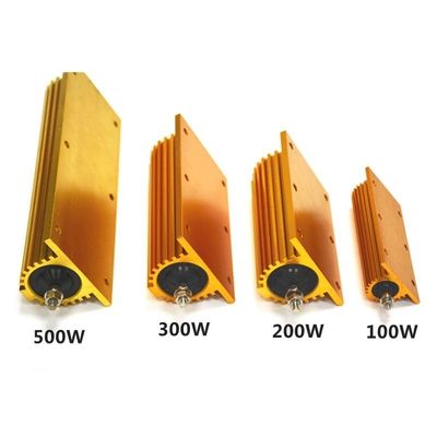 RX24 Resistor de caja de aluminio de oro de alta potencia 25W 50W 100W 200W 300W Elemento de carga limitante de corriente de automóvil