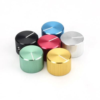 Puntillo de control de volumen de aluminio negro plateado azul amarillo con tornillo fijo