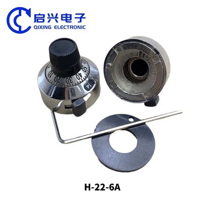 Esfera digital H-23-6A perno de metal para el potencialómetro 3590S perno de volumen de aluminio d Eje 6mm 15 GIRN con perno de conteo