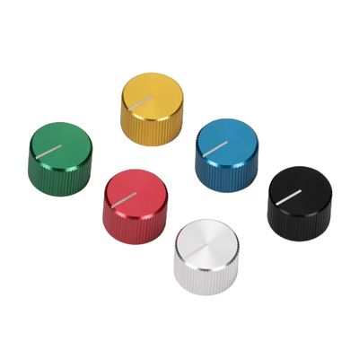 Gombilla de guitarra de aluminio sólido Gombilla de potencialómetro con línea de indicador 6.35/6.0MM Diámetro del orificio del eje O.D. 20MM