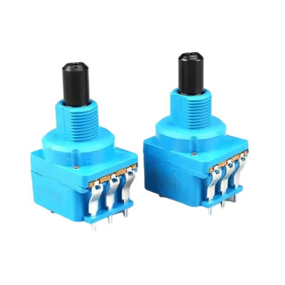 Serie WH116AK Potenciómetro de doble control de oscurecimiento B500K de 5 pines con interruptor rotativo longitud del mango del eje medio 16MM