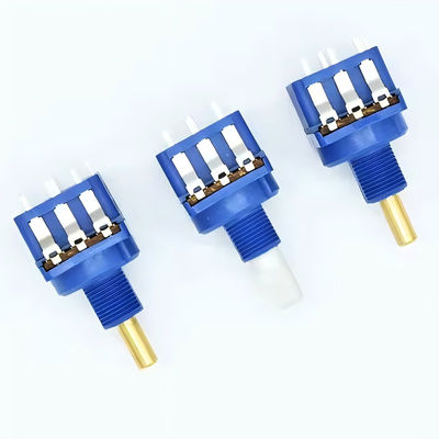 Serie WH116AK Potenciómetro de doble control de oscurecimiento B500K de 5 pines con interruptor rotativo longitud del mango del eje medio 16MM