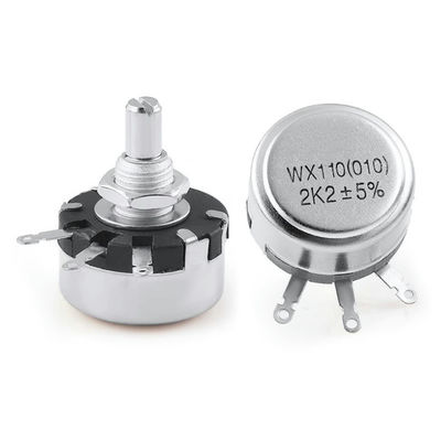 WX110(010) Potenciómetro de heridas de giro único de 1W Alta precisión Resistencia ajustable de la perilla 470 Ohm 1K 10K 22K