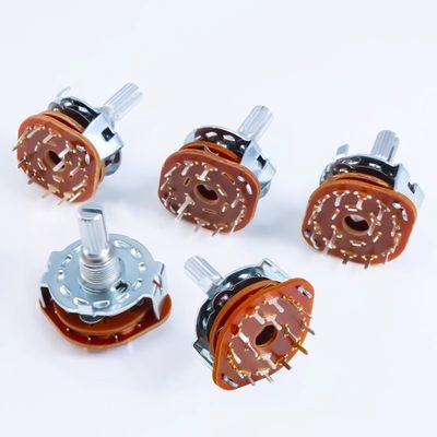 2pcs RS25 Selector rotativo interruptor 1 Polo 11 Posición 500V AC 1 MIN
