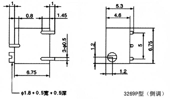 BONENS 3269W SMD Resistor variable 3269X Potenciómetro de recorte 3269P 500 OHM 0,25W 15