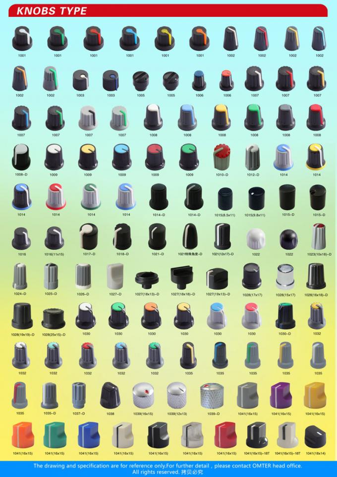 AG1 D Eje 15X16mm Botones de potenciales de plástico Varios tipos Accesorios electrónicos 12