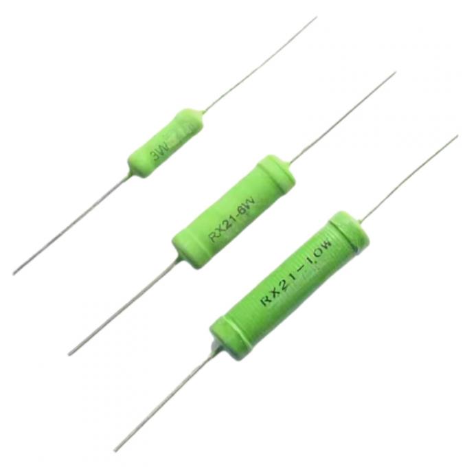 RX21 Pintura verde de alta precisión de potencia fija de cemento Wirewound Resistor 0.5W 1W 2W 3W 4W 5W 6W 8W 10W 12W 2